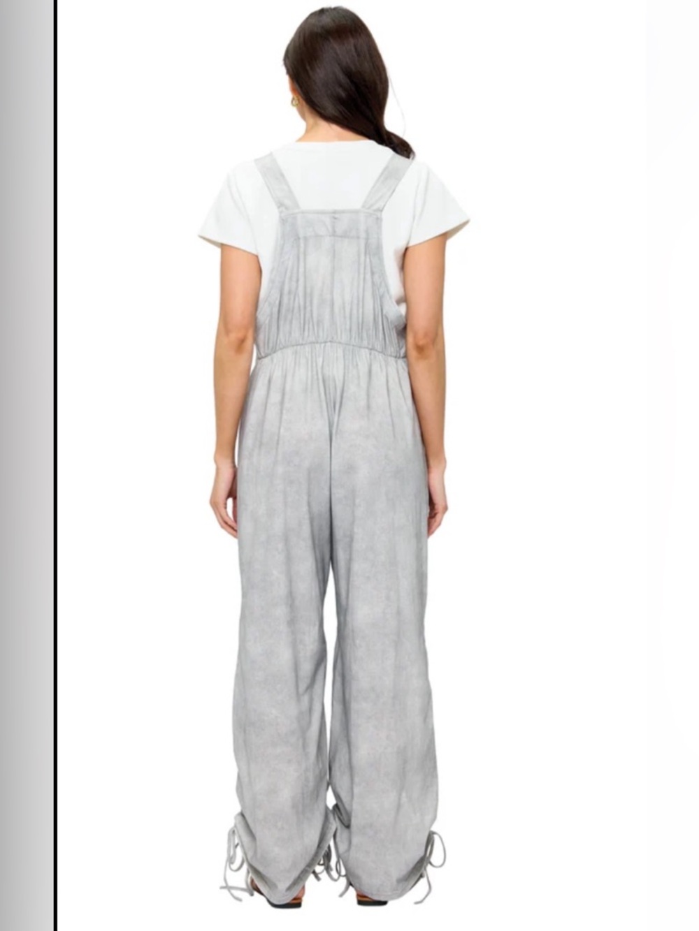 New Floral Mandala Patchwork Grey Adjustable Drawstring Hem Overall/Jumpsuit S/M - Picture 3 of 10